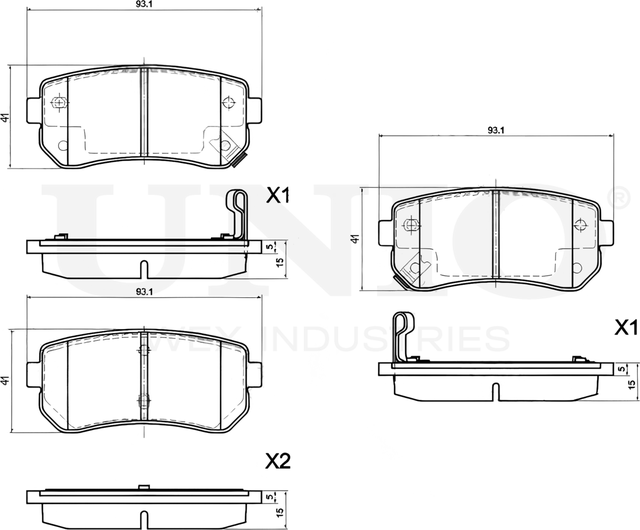 Колодки тормозные дисковые, комплект (Unio). Артикул BRP-20239