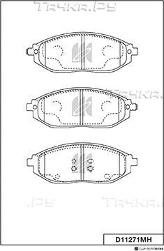 Тормозные колодки MK Kashiyama передние для Ravon R2 2015-2026. Артикул D11271MH