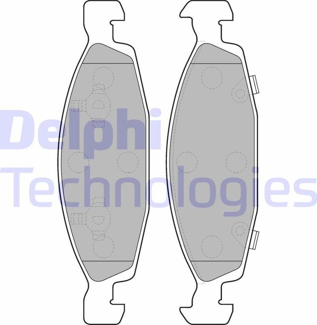 Тормозные колодки Delphi (Low-Metallic) передние для Jeep Cherokee II (XJ) 1990-2001. Артикул LP1557