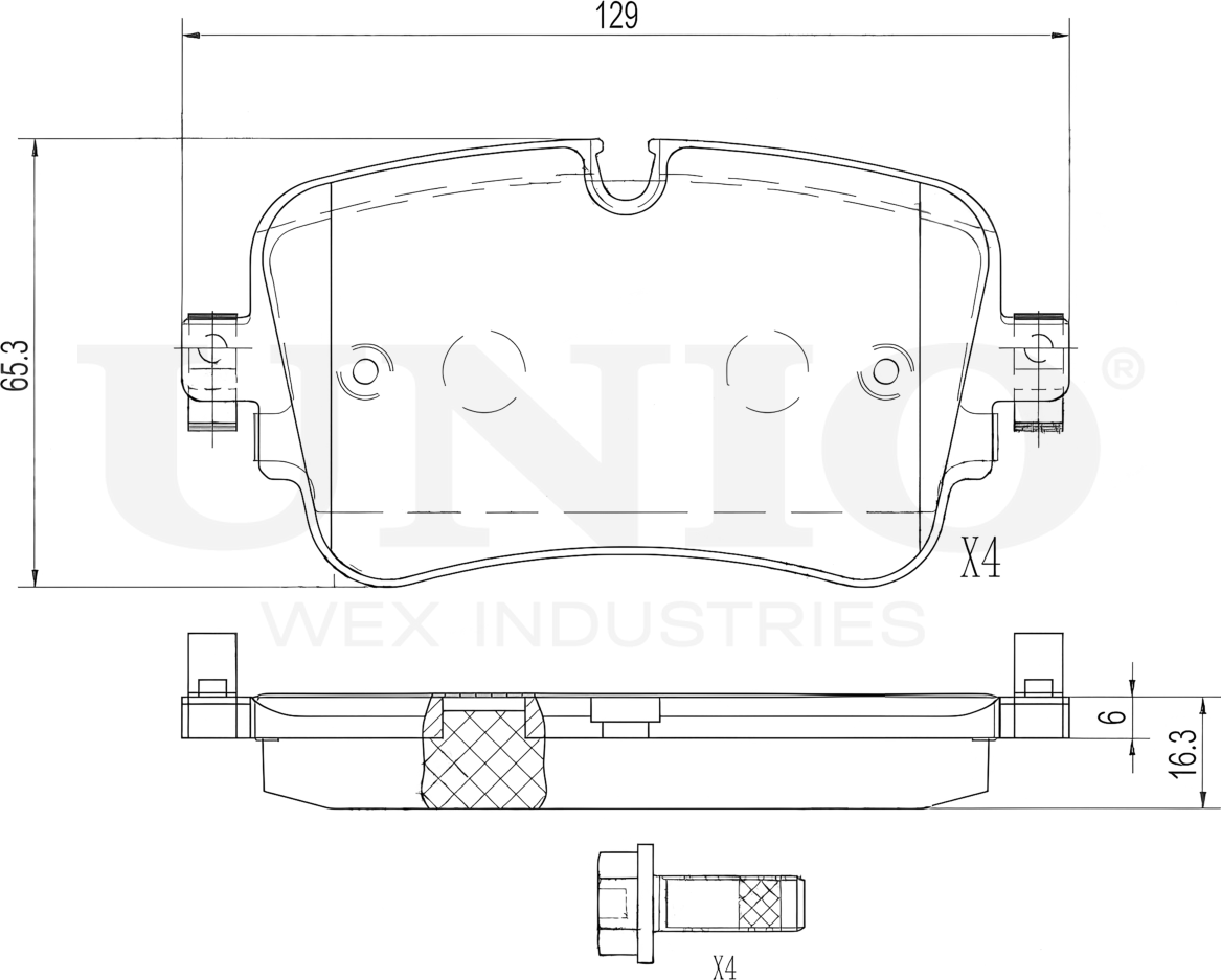 Колодки тормозные дисковые, комплект (Unio). Артикул BRP-20202