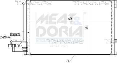 Радиатор кондиционера (конденсатор) Meat & Doria. Артикул 991152