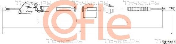 Трос сцепления Cofle для Kia Picanto I 2004-2011. Артикул 92.18.2511