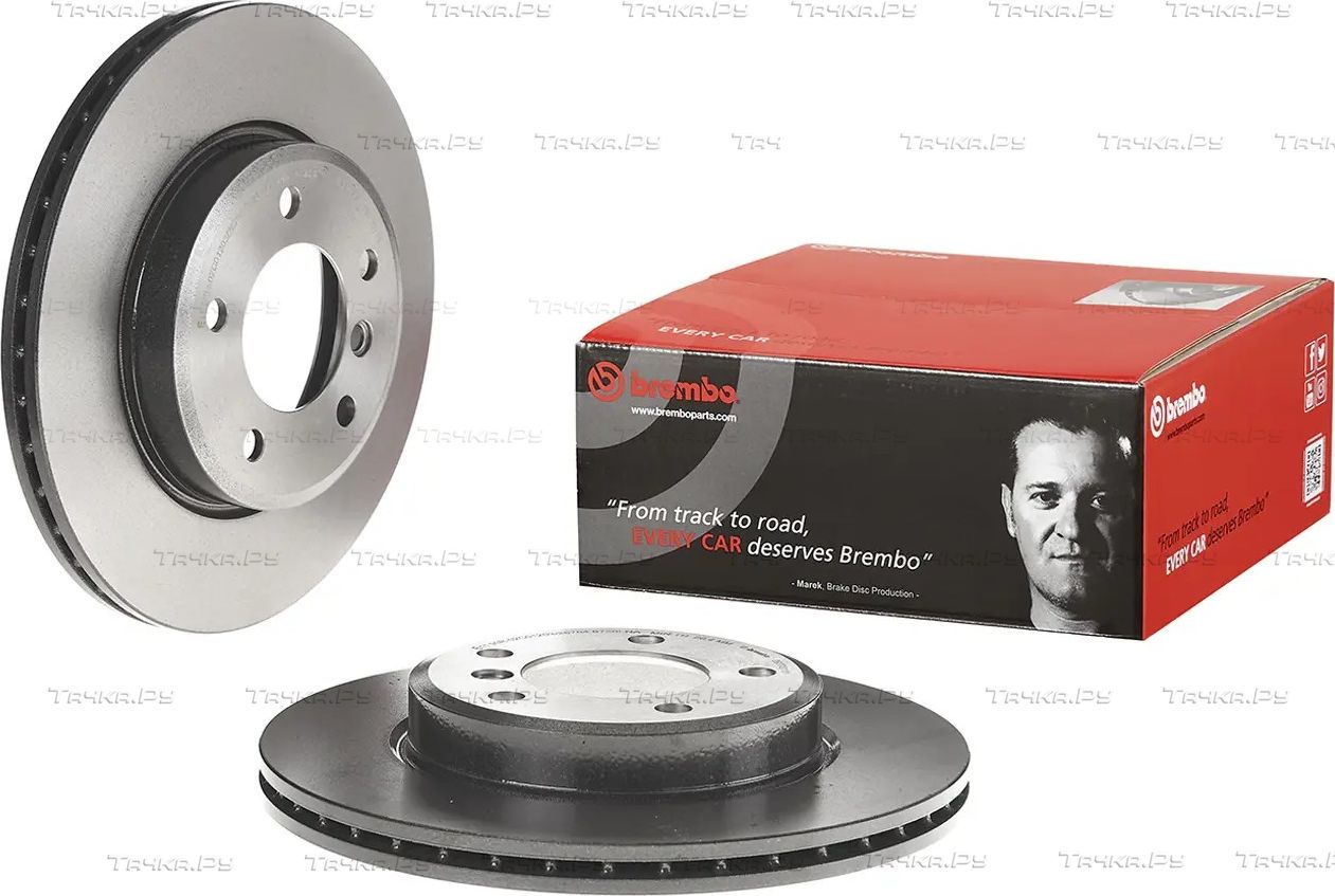 Тормозной диск Brembo PRIME LINE - UV Coated передний для BMW 3 IV (E46) 1998-2007. Артикул 09.7701.11