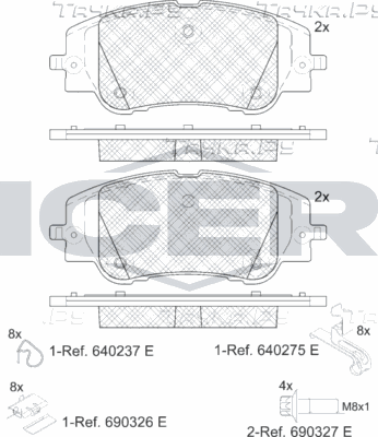 Тормозные колодки Icer для Opel Mokka II 2020-2026. Артикул 182430-208