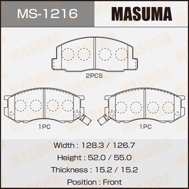 Тормозные колодки Masuma. Артикул MS-1216