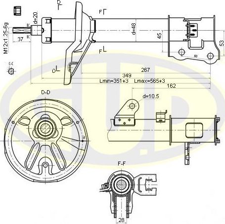 Амортизатор G.U.D.. Артикул GSA333500