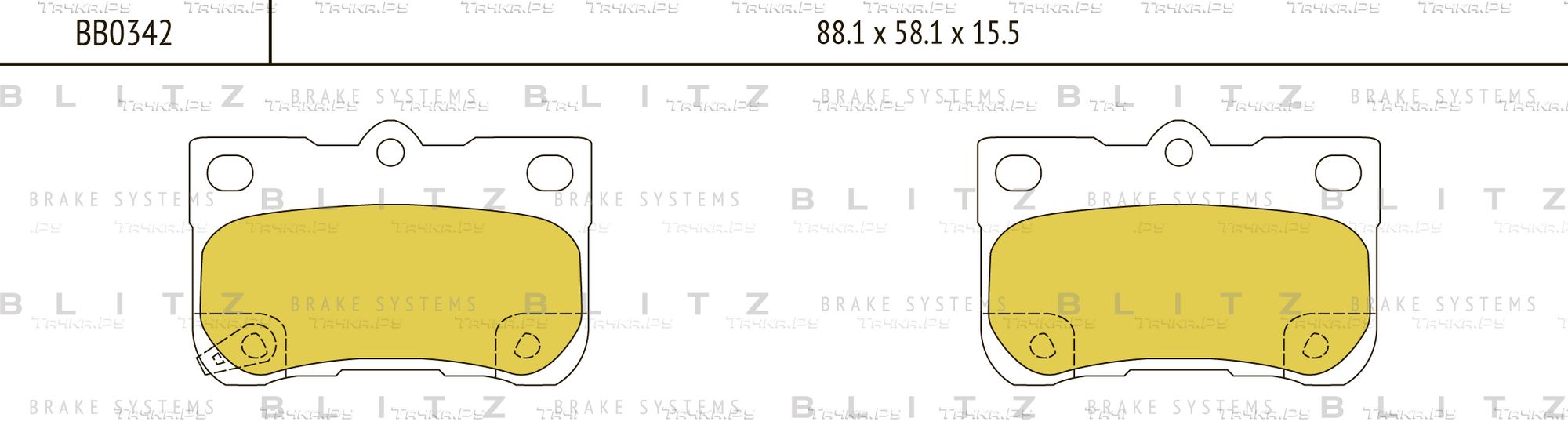 Колодки тормозные LEXUS GS300/GS430 05- задн. (Blitz) Blitz. Артикул BB0342