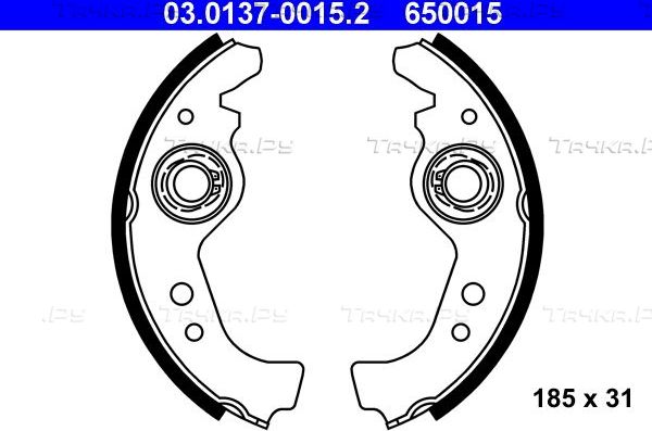 Тормозные колодки ATE задние для Fiat 128 1969-1984. Артикул 03.0137-0015.2