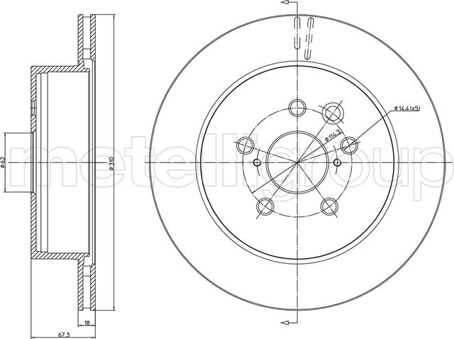Тормозной диск Metelli. Артикул 23-1541C