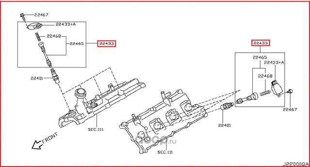 Катушка зажигания Nissan. Артикул 22448ZE00C