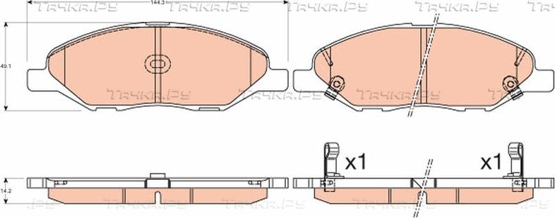 Тормозные колодки TRW передние для Nissan Micra K11 1992-2000. Артикул GDB3577