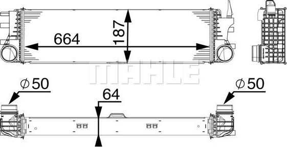 Интеркулер Mahle Premium. Артикул CI 180 000P