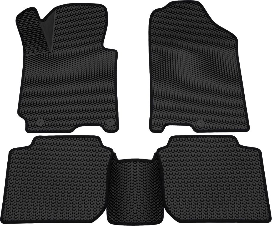 Коврики Rezkon 3D EVA ромб резиновые для салона Hyundai Elantra V 2011-2016 Черный кант. Артикул 9220015201