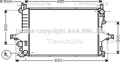 Радиатор охлаждения двигателя AVA. Артикул VOA2116