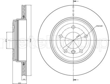 Тормозной диск Metelli. Артикул 23-0815C