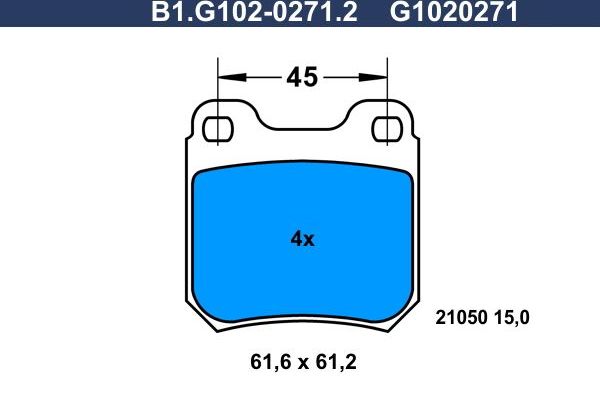 Тормозные колодки Galfer. Артикул B1.G102-0271.2