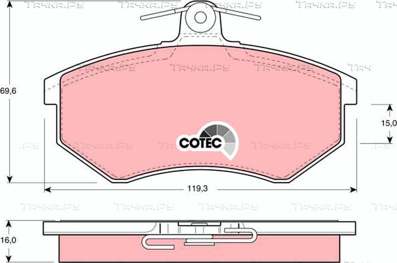 Тормозные колодки TRW COTEC передние для Volkswagen Passat B2 1985-1985. Артикул GDB430