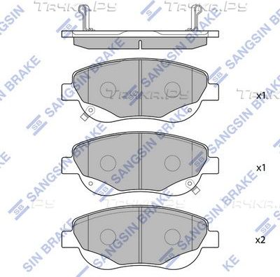 Тормозные колодки Sangsin Hi-Q. Артикул SP1577