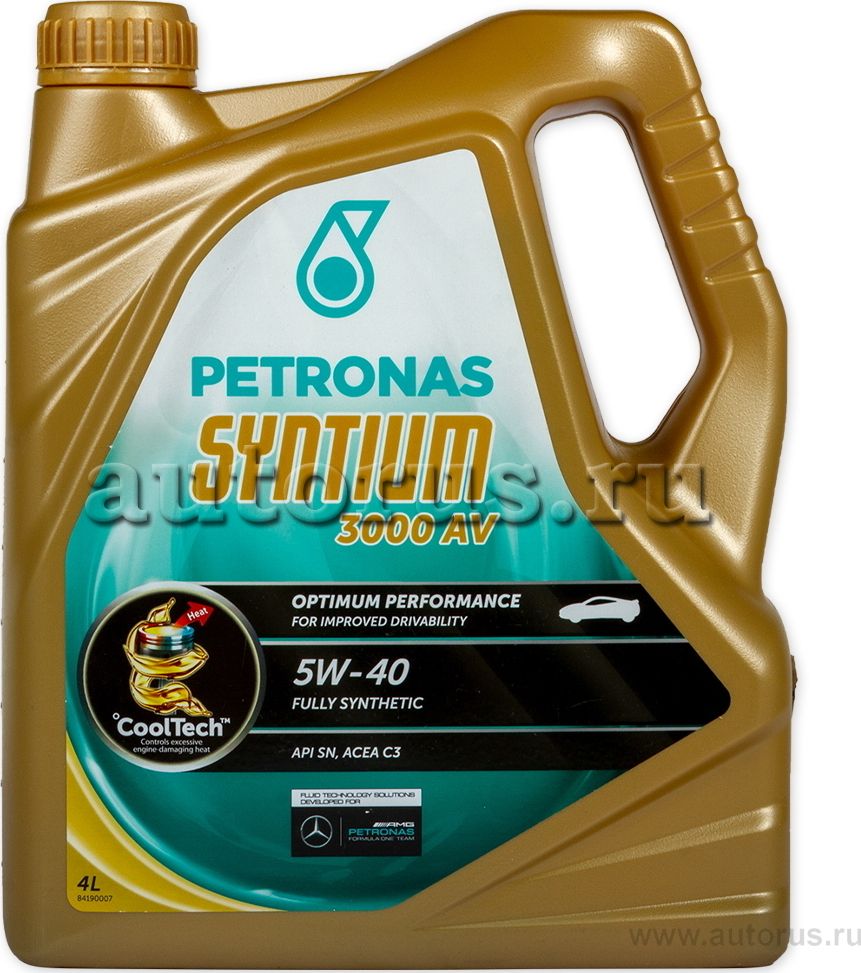 Моторное масло PETRONAS SYNTIUM 3000 AV 5W40 4L. Артикул 18284019
