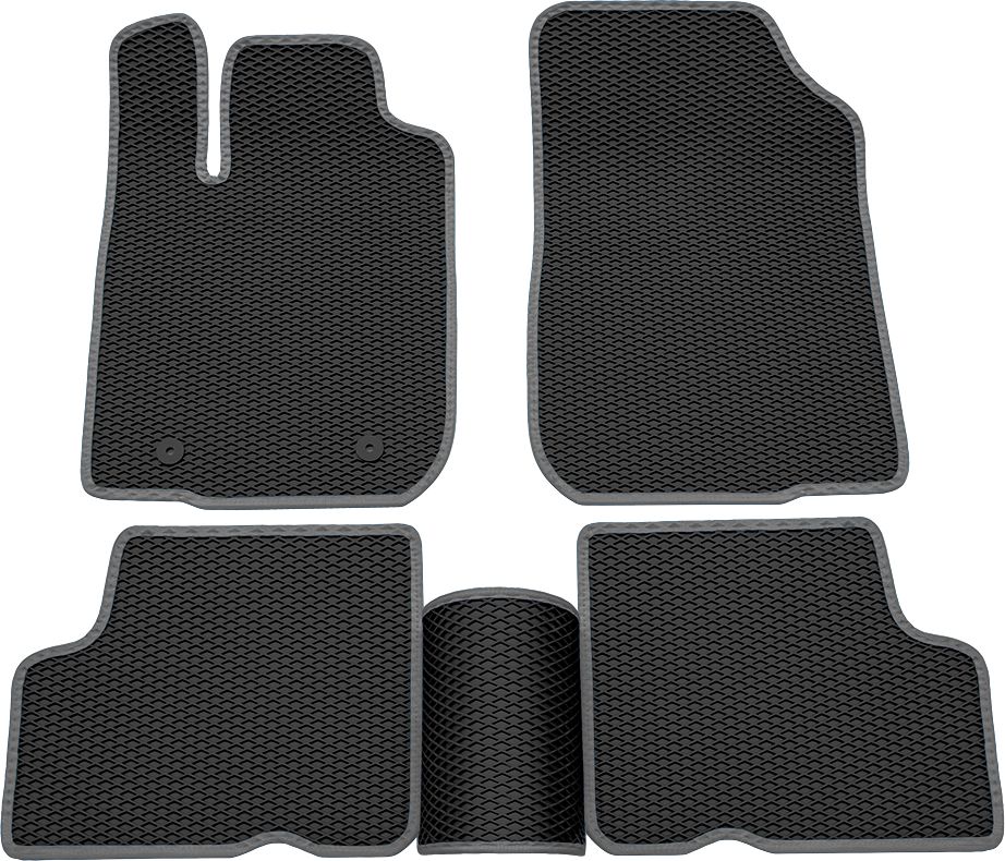 Коврики Rezkon EVA для салона Renault Logan I 2004-2015 Серый кант. Артикул 9029015102