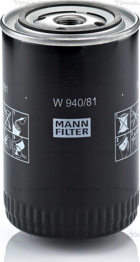 Масляный фильтр Mann-Filter для Toyota Chaser III (X70) 1984-1987. Артикул W 940/81