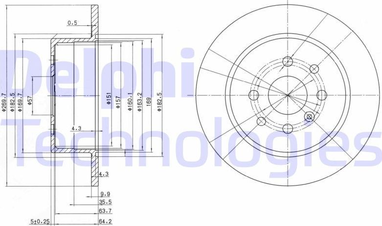 Тормозной диск Delphi. Артикул BG3141