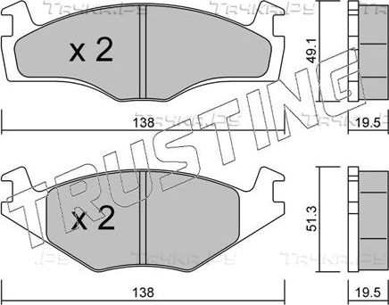 Тормозные колодки Trusting передние для SEAT Cordoba I 1993-1996. Артикул 047.1