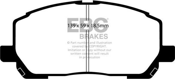 Тормозные колодки EBC Brakes передние для Lexus RX I 1998-2003. Артикул DP61634
