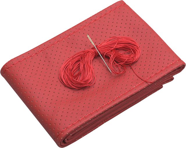 Оплётка на руль Rezkon (размер M, экокожа перф., цвет КРАСНЫЙ). Артикул 8001024014