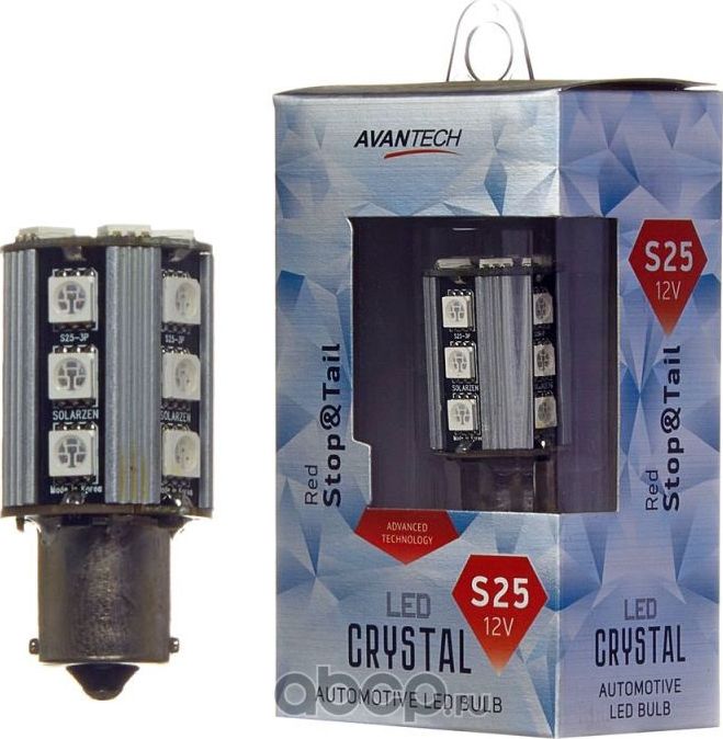 Лампа светодиодная Avantech 12V LED S25 BA15s (красный), 1 шт.. Артикул ALB0120