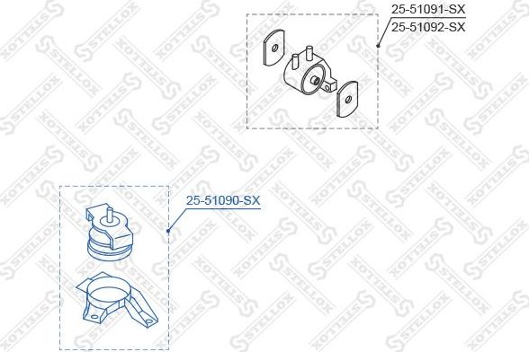 Подушка (опора) двигателя Stellox. Артикул 25-51090-SX