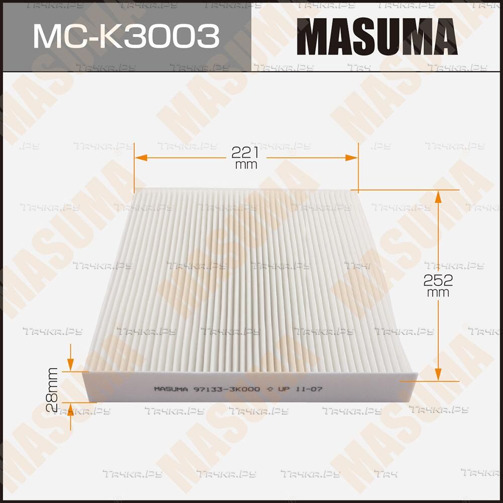 Салонный фильтр Masuma. Артикул MC-K3003