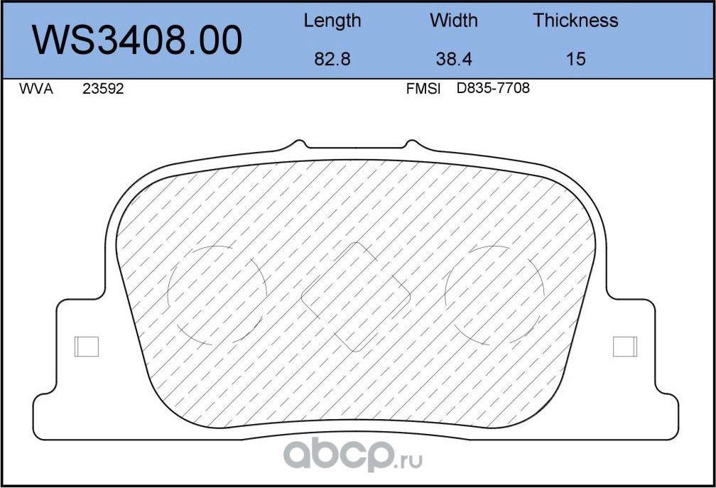 Колодки тормозные дисковые | зад | (Jeenice). Артикул WS3408.00