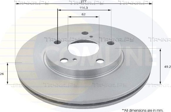 Тормозной диск Comline Comline. Артикул ADC2513V