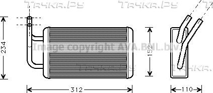 Радиатор отопителя (печки) AVA. Артикул FDA6215