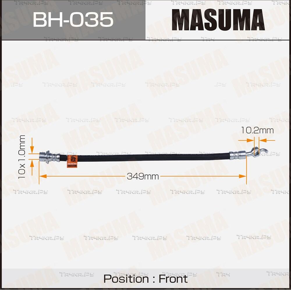 Тормозной шланг Masuma передний правый/левый для Toyota Brevis 1999-2007. Артикул BH-035