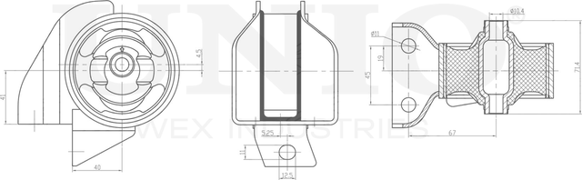 Опора двигателя (Unio). Артикул RMP-15064