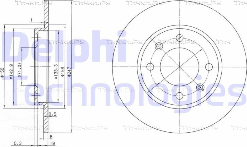 Тормозной диск Delphi. Артикул BG2800