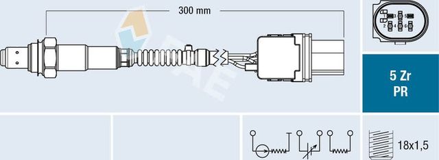 Лямбда-зонд (кислородный датчик) FAE для Kia Sportage III 2010-2016. Артикул 75143