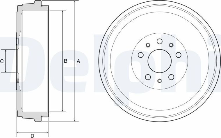 Тормозной барабан Delphi. Артикул BF629
