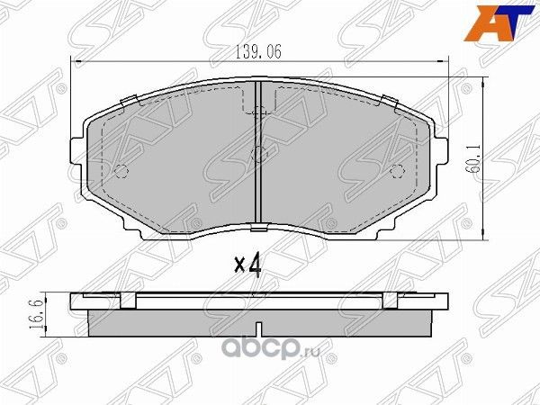 Колодки тормозные FR MAZDA CX79 06-13 MPV 06- (SAT). Артикул STLCY23323Z