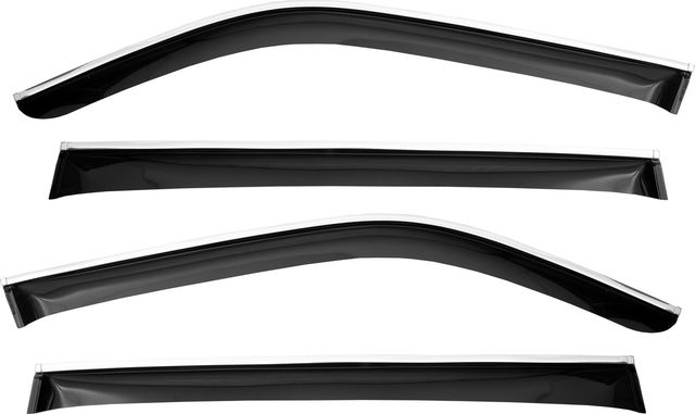 Дефлекторы Chromex для окон (c хром. молдингом) (накладной) (4 шт.) Toyota Land Cruiser 300 2021-2026. Артикул CHROMEX.63048