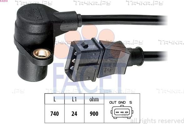 Датчик положения коленвала Facet Made in Italy - OE Equivalent для Audi A8 I (D2) 1996-2002. Артикул 9.0214