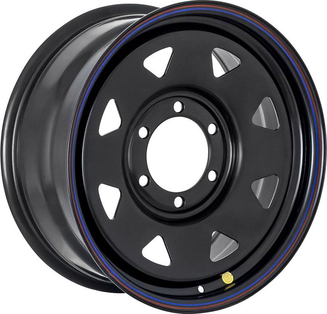 Колёсный диск OFF-ROAD Wheels усиленный стальной черный 6x139,7 8xR17 d110 ET+25 (треугольник мелкий) для Opel Frontera B 1998-2004. Артикул 1780-63910BL+25A17