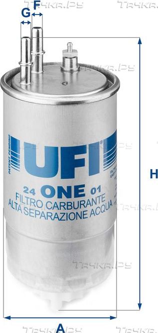 Топливный фильтр UFI для Fiat Doblo I 2005-2009. Артикул 24.ONE.01
