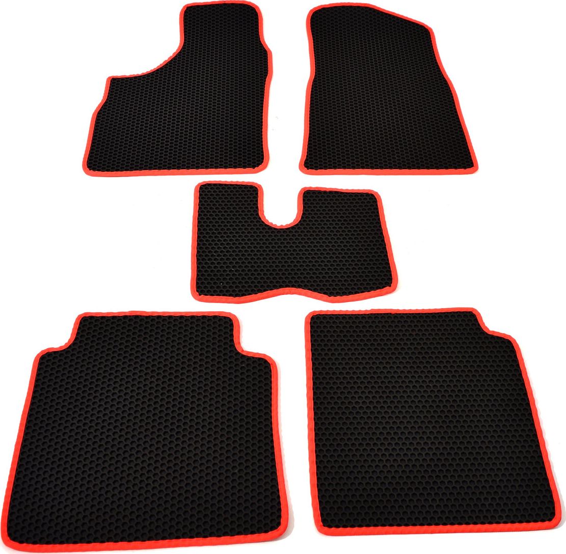 Коврики резиновые Avtodriver SOTA для салона ВАЗ Нива 2131 1993-2026 Черные, красный кант. Артикул EVAS.0746.02