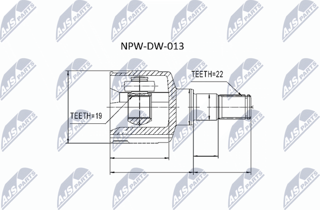 Шрус внутренний (граната) NTY. Артикул NPW-DW-013