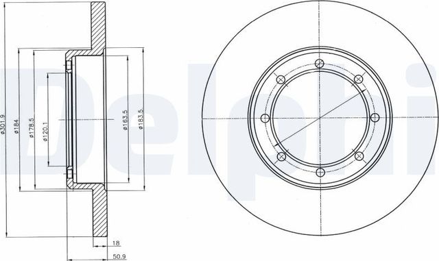 Тормозной диск Delphi задний для Renault Master III 2010-2026. Артикул BG4344