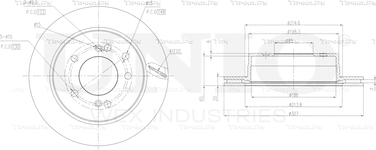 Диск тормозной (Unio). Артикул BRD-20464