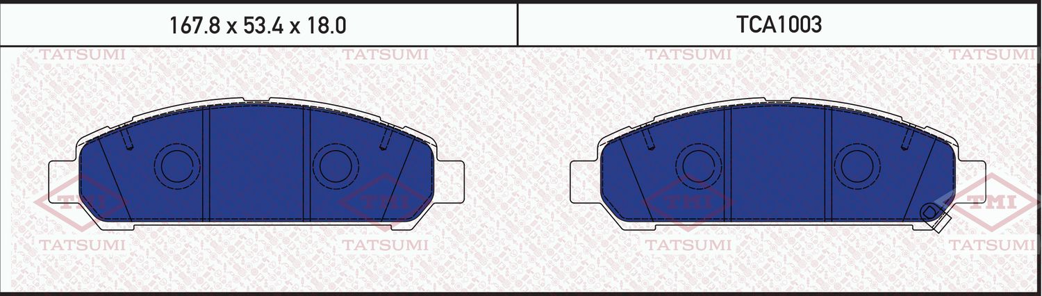 Колодки тормозные TOYOTA VENZA 08- передн. (Tatsumi). Артикул TCA1003